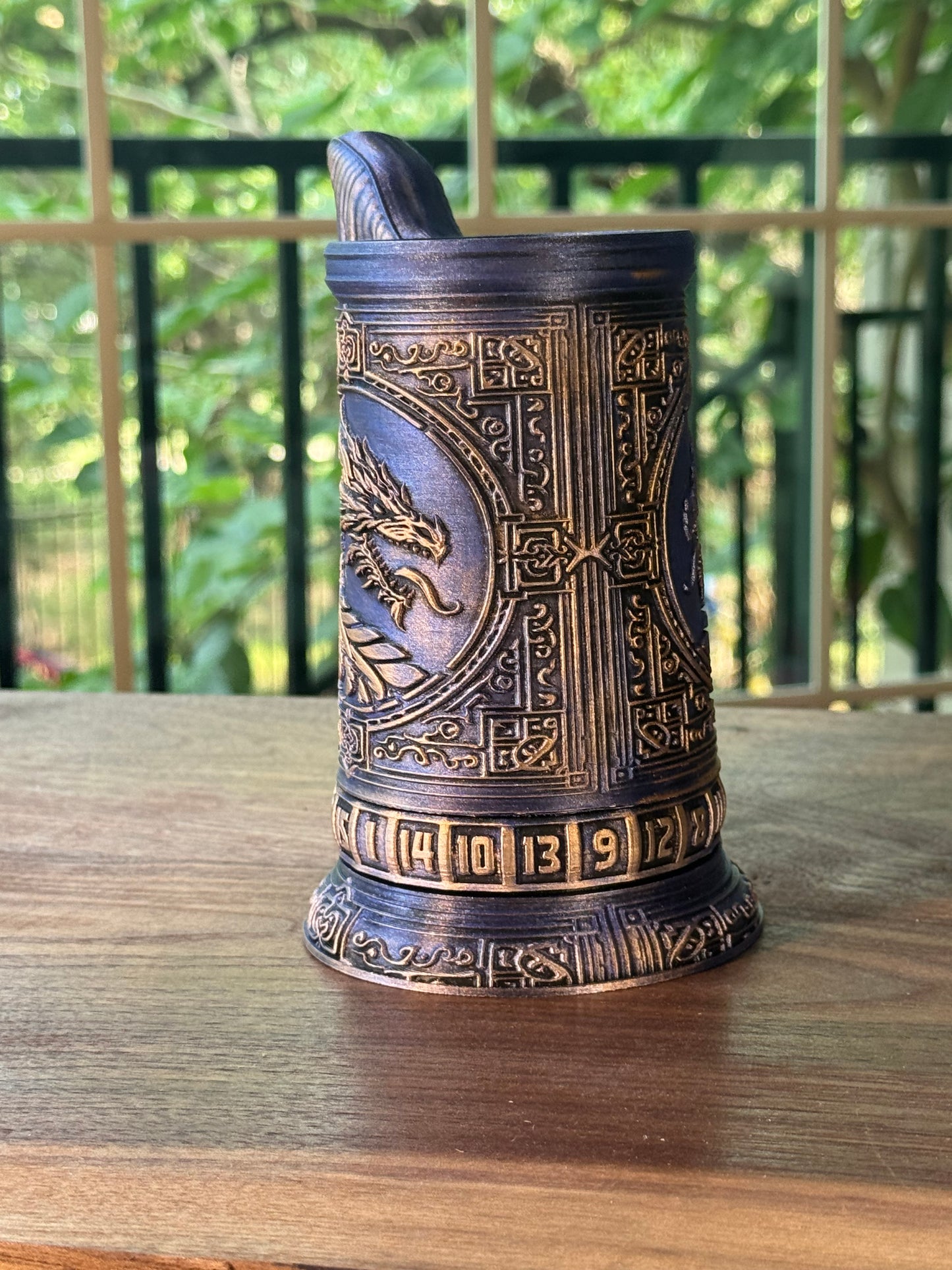 D20 Can Holder with Magnetic Dice Base – Tree of Life & More Designs