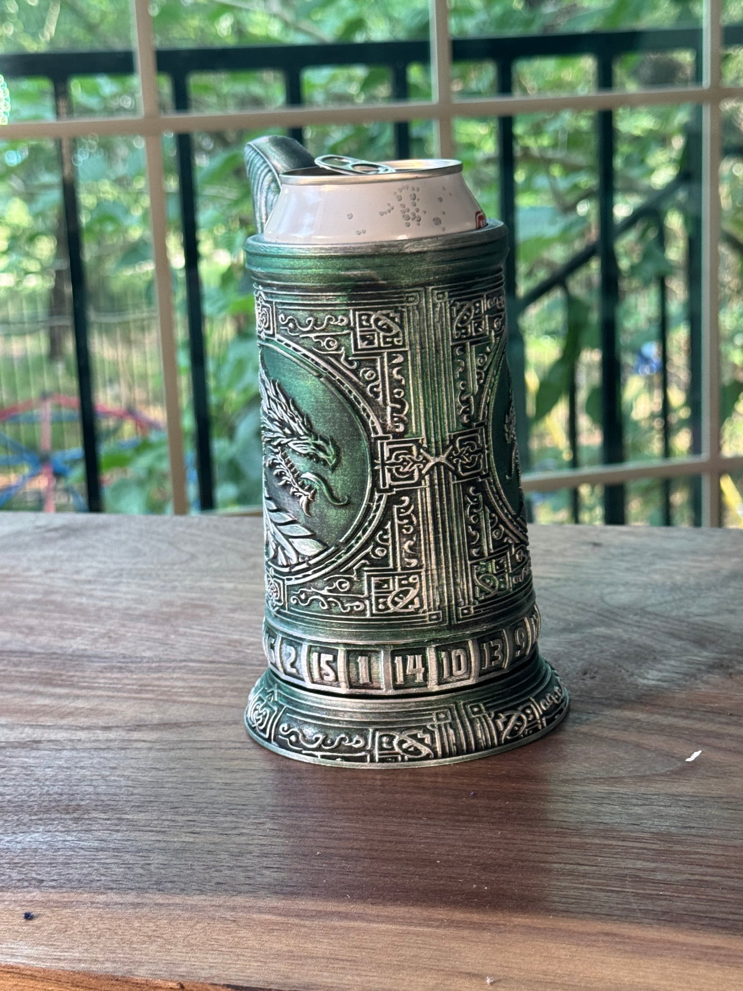 D20 Can Holder with Magnetic Dice Base – Tree of Life & More Designs