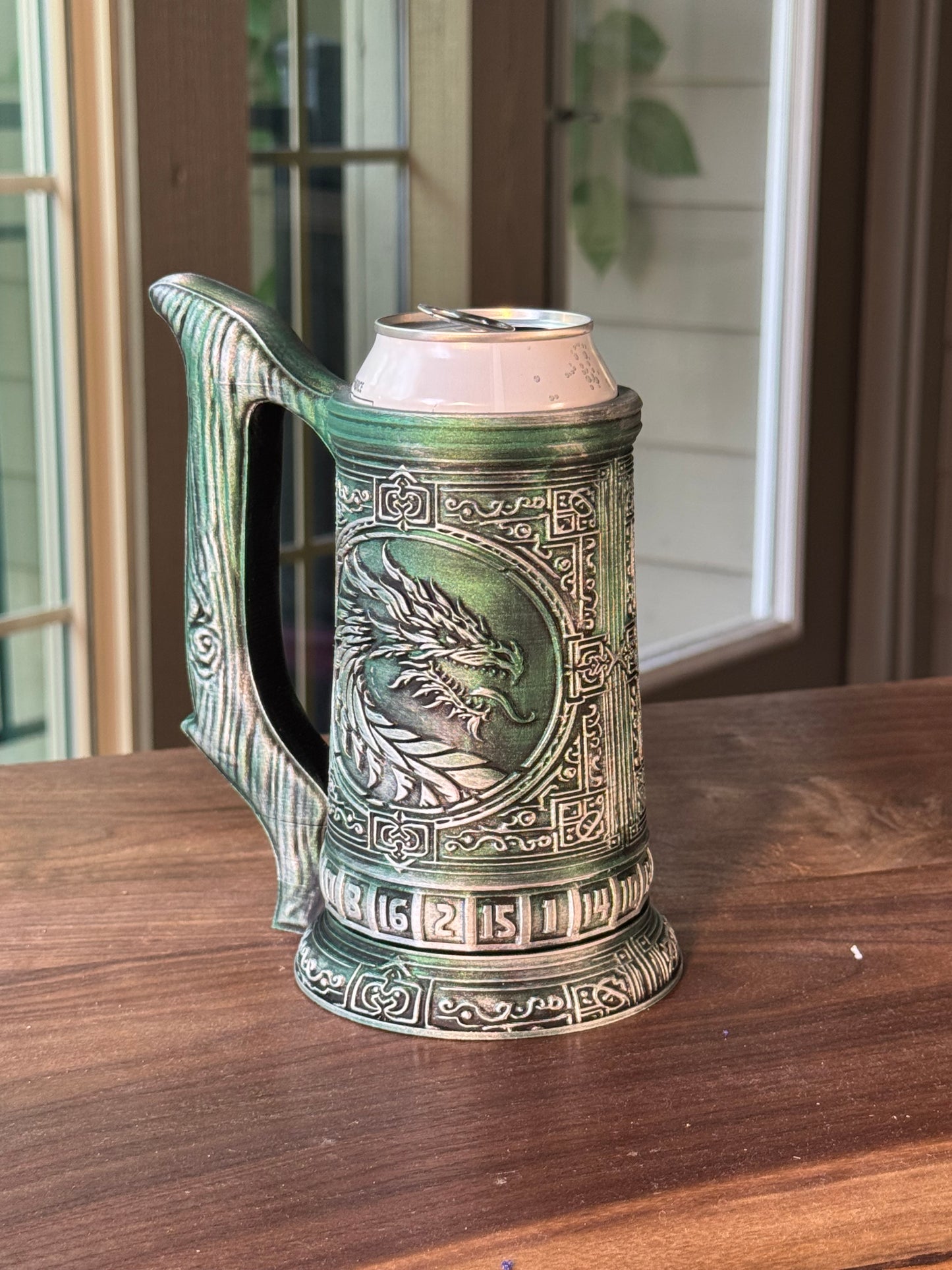 D20 Can Holder with Magnetic Dice Base – Tree of Life & More Designs