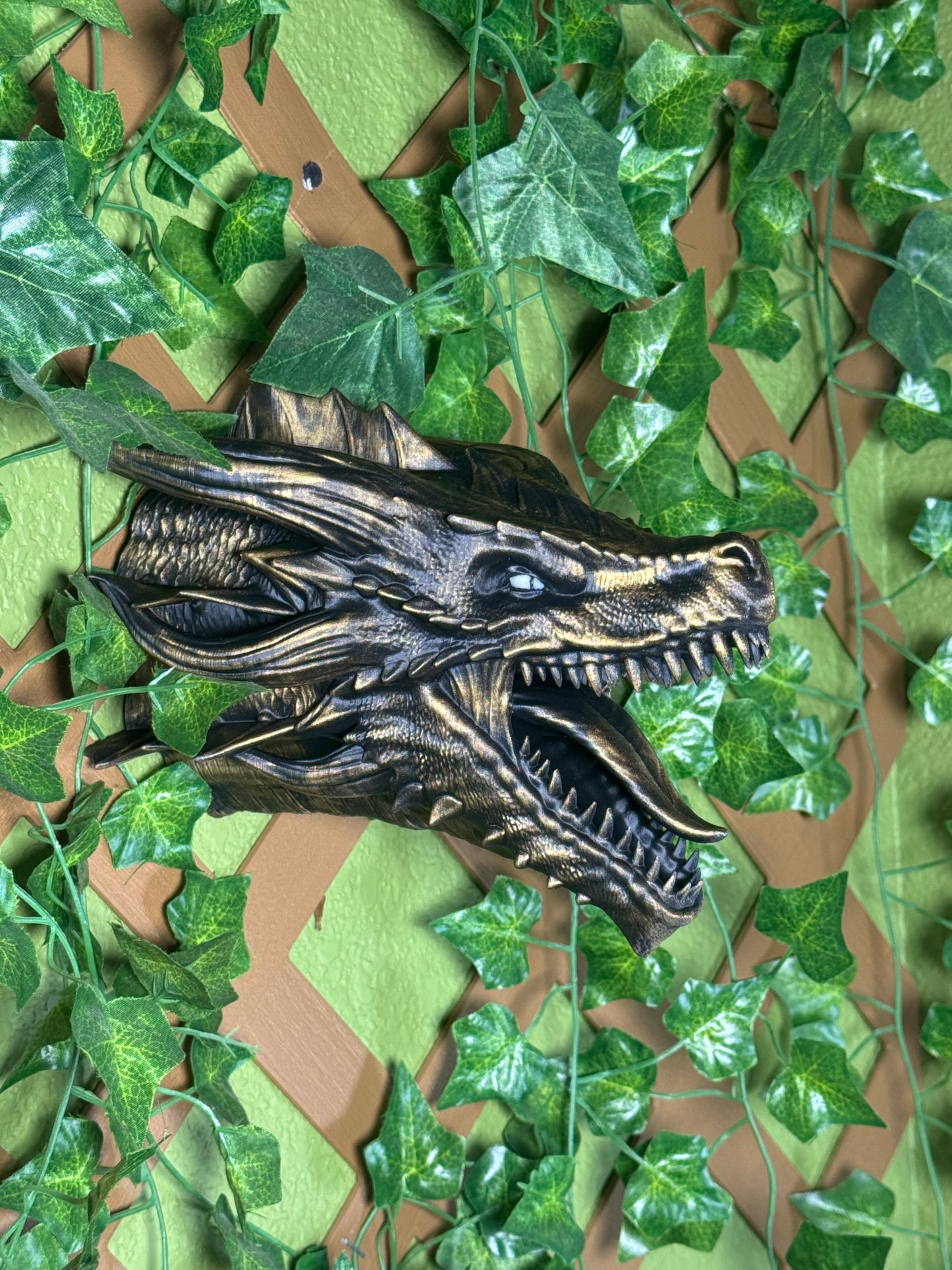 Dragon Head Wall Decor Fantasy Mount for Home or Game Room