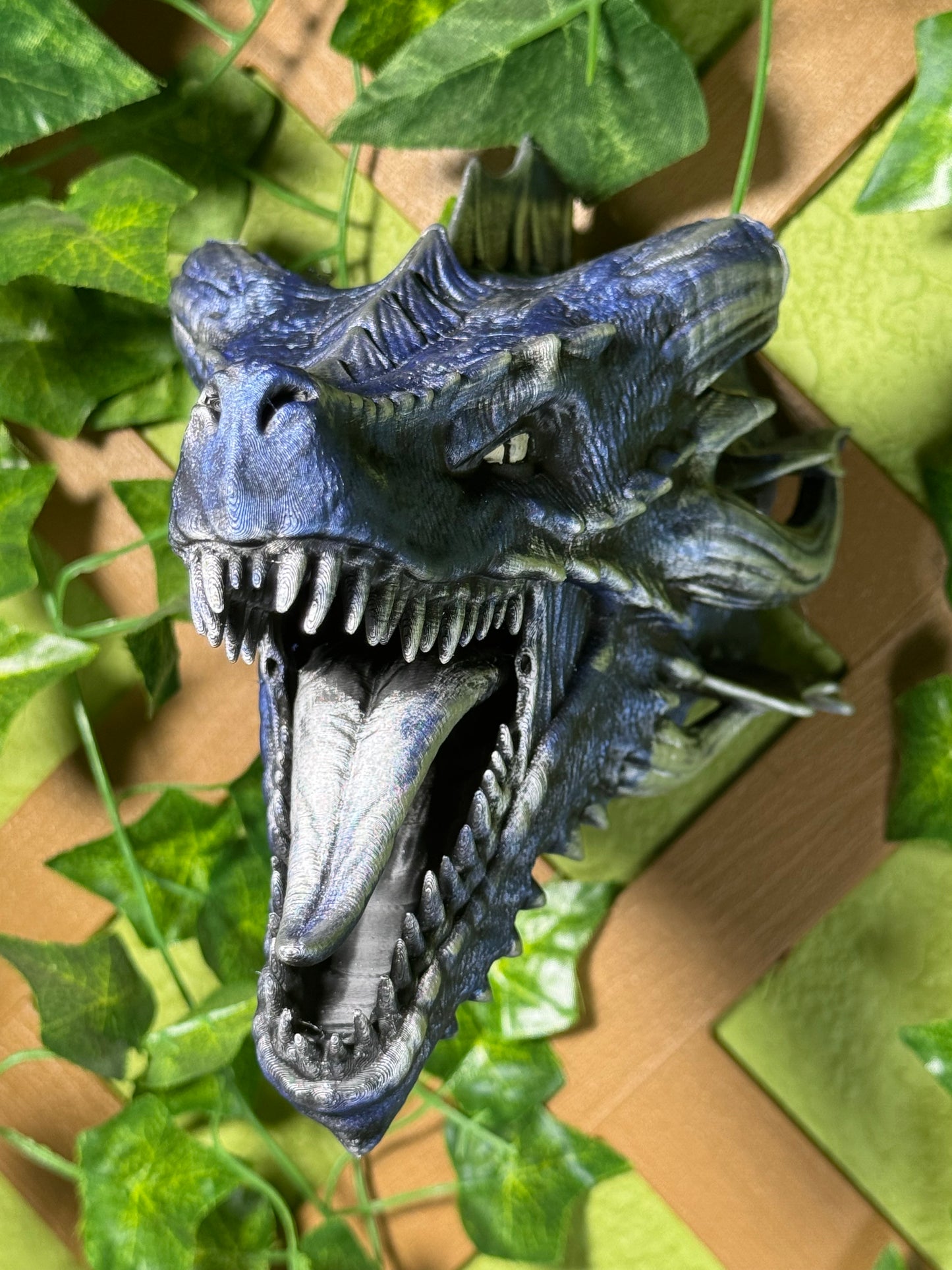 Dragon Head Wall Decor Fantasy Mount for Home or Game Room