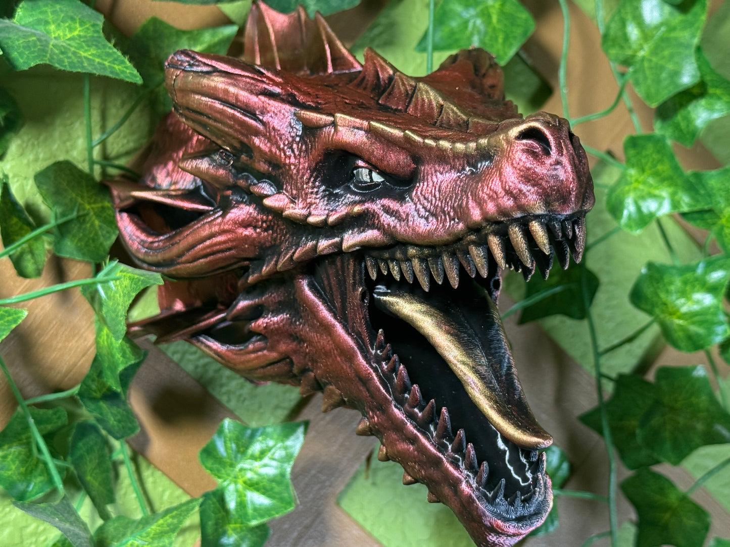 Dragon Head Wall Decor Fantasy Mount for Home or Game Room